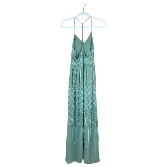 FROCK & FRILL Seafoam Green Gown Dress Size 2 Mint Maxi Elegant Party Sequin - Picture 2 of 10